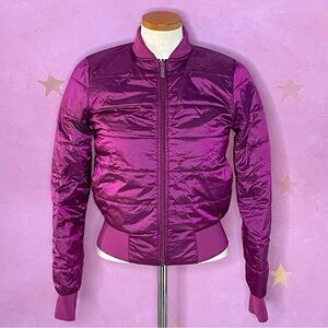 Lululemon Reversible Quilted Non Stop Bomber Jacket Raspberry Women’s Size 4